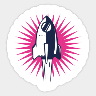 Pink Rocket Sticker